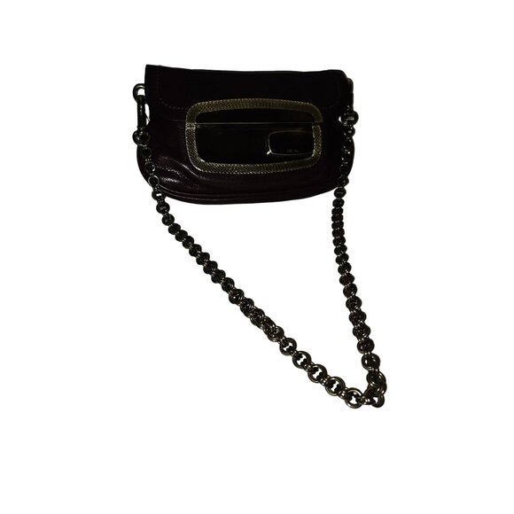 Prada Purple Lambskin Leather Shoulder Bag Mirror Chain Bag w Chain Strap - Picture 6 of 12